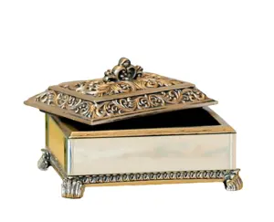 Baroque Leaves Antique Gold Trinket Box