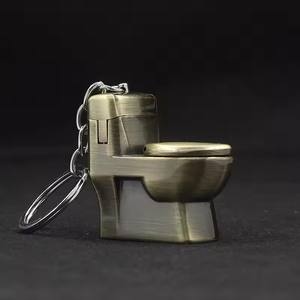 Mini <span class=keywords><strong>briquet</strong></span> porte-clés en métal 2025, coupe-vent, gonflable, motif toilette amusant, accessoires pour cigarettes, cadeaux pour hommes et femmes - Product Image 3