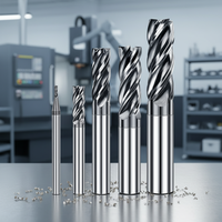 Couteau à bout rond D8R0.2/R0.5/R1/R2 en carbure de tungstène avec revêtement TiAISiN HRC70, outil de fraisage CNC pour acier inoxydable OEM/ODM