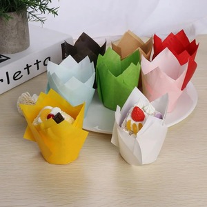 Tulip Cake Cups Paper Baking Liners 200 Pieces Disposable Muffin Cupcake Cases Multicolor - Product Image 2
