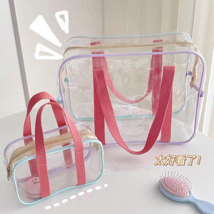 Bolso de hombro colorido y portátil, bonito y práctico, bolsa de natación de gran capacidad, bolsa de almacenamiento transparente - Product Image 3