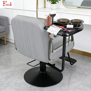 OEM 360 °   Chaise de barbier pivotante avec plateau intégré, plateau à outils en métal pour salon de coiffure, pour la coloration des cheveux - Product Image 2
