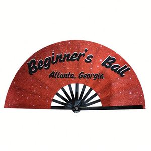 พัดลมมือถือพับได้ขนาดใหญ่พิมพ์ลายตามสั่งพัดลมคลัตช์ขนาดใหญ่พับได้พัดลมระเหิดสำหรับงานอีเวนต์ - Product Image 1