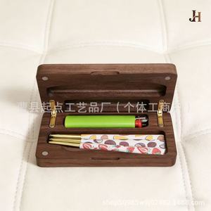 Étui à cigares portable en bois sur mesure, boîte de rangement pour briquet et cigarettes, étui à cigarettes en bois de noyer avec fermeture magnétique - Product Image 3