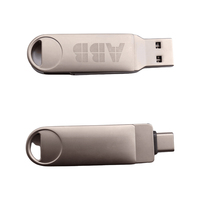 Carga gratuita de video en pendrive metal USB3.0 Memorias flash Disc thumb drive 64GB 3,0 Tipo A Tipo C USB flash drive