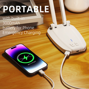 OEM LOGO pieghevole wireless portatile bluetooth lampada collegata ricaricabile lampada da tavolo led con power bank di emergenza - Product Image 5