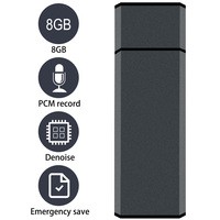 Mini enregistreur vocal USB portable 8 Go avec dictaphone antibruit OTG compatible avec téléphone/PC