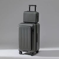 Ensemble de bagages à ouverture frontale, 2 pièces, 20, 24, 28 pouces, grande capacité, extensible, pour voyages d'affaires, valise à roulettes