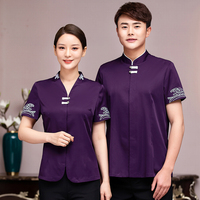 Vêtements de chef sexy unisexe pour restaurant, cuisine, serveuse, chemise d'hôtel, barbier, uniforme de serveur