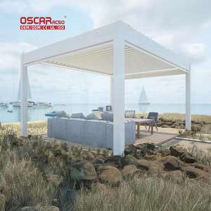 Pergola <span class=keywords><strong>de</strong></span> jardin alternative en aluminium imperméable à l'eau, avec lames orientables électriques, pour événements en plein air, extérieur, 10x16 - Product Image 1