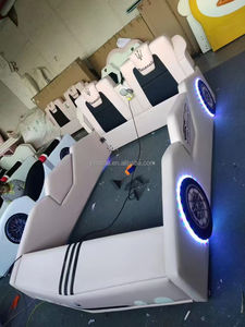 Lit de voiture pour enfants tout compris à dossier haut lit de course pour enfants lit de dessin animé de voiture de sport pour garçon - Product Image 2