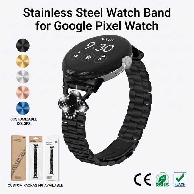 Stainless Steel Watch Band for Google Pixel Watch 3 2 41mm 42mm Adjustable Metal Luxury Replacement Stainless Steel Watch Band