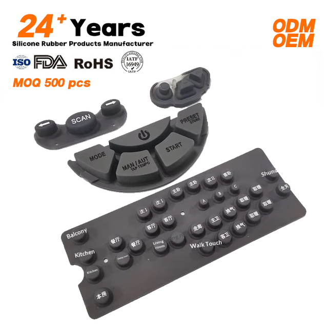 Custom Industrial Electronic Silicone Keypads, Conductive Silk Screen Multi-Color Molded Silicone Buttons for Medical Machinery