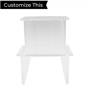 Escabeau solide et épais à 2 marches en acrylique transparent pour les tout-petits et les enfants Tabouret moderne en lucite pour placard - Product Image 4