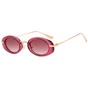 Neue Retro Ovale Damen-Sonnenbrille Mode Vintage Klassischer Metallrahmen Sonnenbrillen Trendige Schattierungen UV400 - Product Image 4