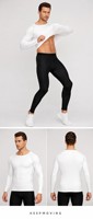 T-shirt de course ajusté à manches longues, personnalisé avec logo OEM, séchage rapide, respirant, pour entraînement sportif et gym
