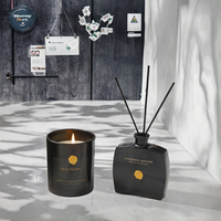 Ensemble de bougies parfumées et diffuseurs à bâtonnets d'aromathérapie sans alcool, sans BPA, en verre artisanal, de luxe, marque privée, vente en gros, pour mariage