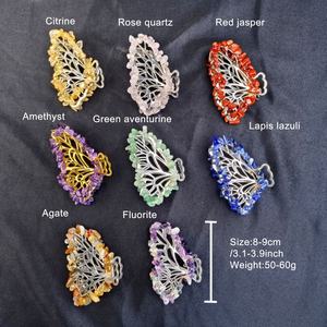 Nouveau produit cristal de guérison naturelle bricolage artisanat fait à la main papillon gravier épingle à cheveux pour les femmes bijoux cadeaux - Product Image 3