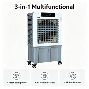 Refroidisseur <span class=keywords><strong>d</strong></span>'air évaporatif mobile 2000 CFM sur roues, faible <span class=keywords><strong>bruit</strong></span>, économie <span class=keywords><strong>d</strong></span>'énergie, pour usage commercial (hôtels, bars, restauration) - Product Image 5