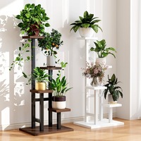 Étagère en fer mobile pour balcon, salon, support de pot de fleurs multicouche Support pour plantes succulentes Plateaux élégants pour la décoration intérieure