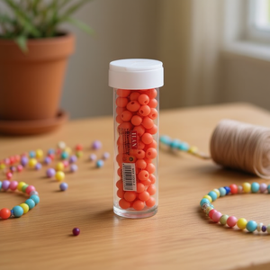 Perline Ilan Abalorio 6Cm Macaron Rosso per Creazione di Gioielli, 12 Pezzi per Tubo - Product Image 2