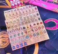 Set Mahjong Mutiara Amerika 160 Ubin Berukir Kuda Berkuda Lapisan Tunggal Akrilik Mah Jongg Hadiah Liburan Tahun Kuda