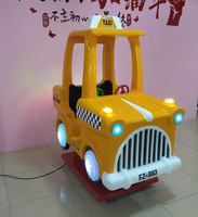 Machine de jeu d'arcade à monnayeur pour enfants : simulateur de course, voiture à bascule type taxi, jeu d'amusement pour intérieur