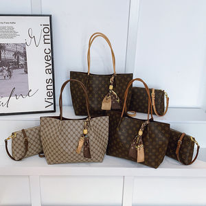 Sac fourre-tout en PU à motif géométrique tendance. Sac à main de créateur de haute qualité pour femmes. Convient à un usage quotidien.6073 - Product Image 1