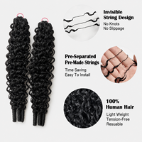 Extensions de cheveux humains bouclés style plume birmanes pour crochet, 50g, sans trame, en vrac, pour tresses bohèmes, nœuds minuscules, 14-24 pouces, pack de cheveux