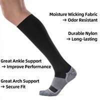 Bas de compression en spandex pour voyage avec logo personnalisé Chaussettes de compression graduées 20-30mmhg médicales