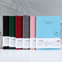 Carnet A5 en cuir PU couleur unie, reliure thermique cousue, papier ligné épais, journal de bureau minimaliste pour entreprise