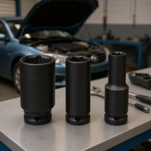 Jeu de clés à douille à chocs longues Fervi, entraînement 1/2 pouce, tailles métriques, pour réparation automobile - Product Image 3