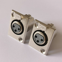 Connecteur adaptateur XLR femelle 3 broches pour microphone, montage sur panneau, contact en cuivre, boîtier en alliage de zinc
