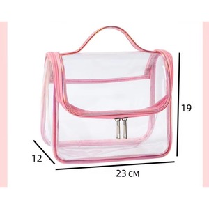 Bolsa de Maquillaje Transparente BSCI, Bolsa de Aseo Portátil, Simple, Impermeable, para Viaje, Venta al Por Mayor - Product Image 3