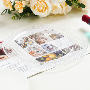 Services de table transparents, ensemble d'assiettes en verre avec motif de points - Product Image 3