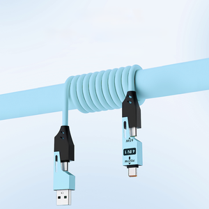 65W Mecha 4 Trong 1 Sạc Cáp Mùa Xuân Mở Rộng Pd Nhanh Phí Cáp Cho Điện Thoại Di Động - Product Image 6