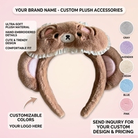 Masque pour les yeux en peluche coréen mignon avec oreilles d'ours, fait main de haute qualité, couleur personnalisable, bandeau pour femme, cadeau de fête