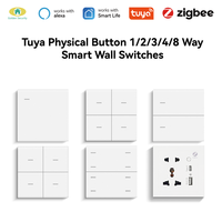 Interrupteur mural intelligent Zigbee en verre AG 2026 Golden Security PC Z, compatible Tuya Smart Home et contrôle vocal Google Alexa