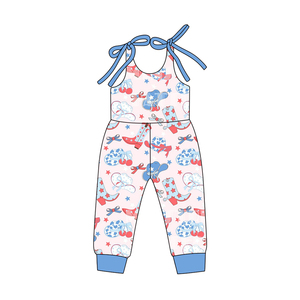 Précommande MOQ 5 : Ensemble fille 4ème juillet – Chapeau, bottes, nœuds, étoiles – Vêtements en coton biologique doux – Nouvelle collection mode – Vente en gros – Direct usine - Product Image 3