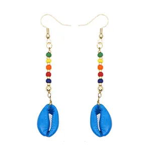 GO2boho Earring For Women Bohemian Dangle Drop Long Seashell Earrings MultiColor Shell Hooks Danglers Femme Handmade Jewelry