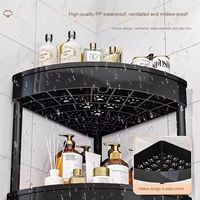 Étagère d'angle pliable en plastique écologique multi-niveaux pour toilettes, support de rangement mobile pour l'organisation (vente en gros)