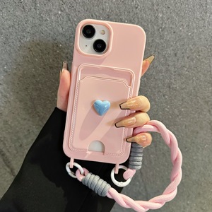 16 Pro Max 및 15용 통합 카드 홀더 및 끈이 달린 동물 디자인 무광 마감 보호 케이스 - Product Image 1