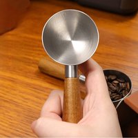 Cuillère doseuse à café en acier inoxydable Dingyue avec manche en bois, cuillère de dosage précise pour poudre de café, accessoire pour barista