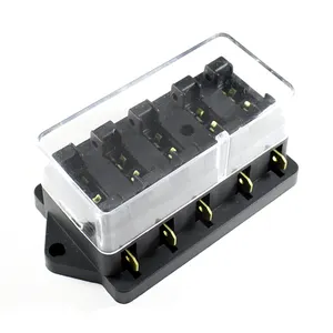 ATC/ATO 12way Fuse Box with Ground, Protection Cover, Bolt Connect Terminals,
