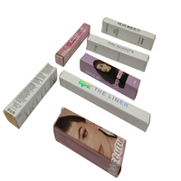 Boîte d'emballage personnalisée en relief avec logo pour brillant à lèvres, vernis à ongles, huile, emballage recyclable en feuille d'argent pour cosmétiques et cils
