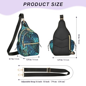 New Arrival Tropical Leaves Custom Print Single Shoulder Bag Sports Waterproof <b>Chest</b> Bag <b>Small</b> Crossbody Bag Travel Bag for Men - Product Image 2
