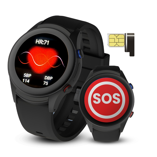2024 Newest 4G Elderly Fingertiped Smart Watch SpO2 Blood Pressure Monitor Fall Detection GPS Emergency SOS Smart Watches