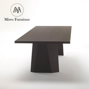 Hiện Đại Màu Đen Đơn Giản Biệt Thự Nhà Hàng Lớn Cổ Điển Rắn Gỗ Hình Chữ Nhật Bàn Ăn Và Ghế Đặt Ý Đồ Nội Thất - Product Image 3