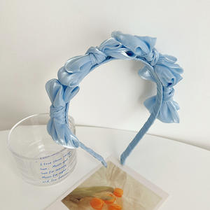 Accesorios para el cabello para niña, diadema de lazo completo, cinta para el pelo de tela de hilo, lazo de princesa, Aro para el pelo en primavera - Product Image 5