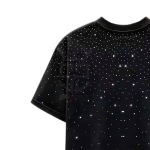 T-Shirt Oversize di Alta Qualità in Cotone 100% Lavorato a Maglia 260g con Logo Personalizzato, Strass e <span class=keywords><strong>Design</strong></span> Stampato per Uomo - Product Image 3